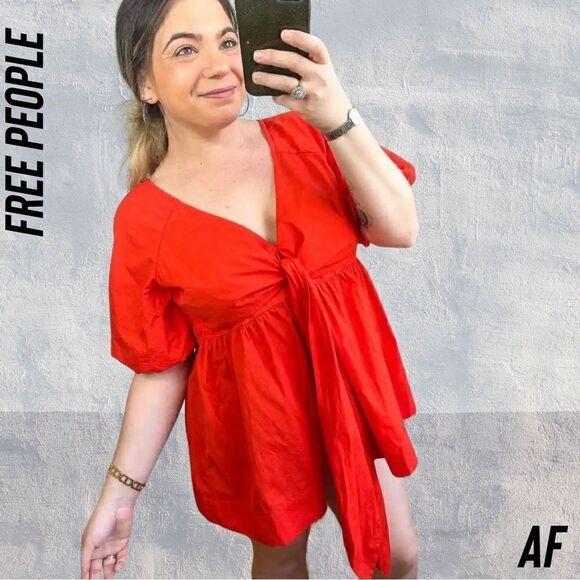 FREE PEOPLE MINI DRESS TUNIC IN SUNBURST NEW LARGE - Picture 1 of 6